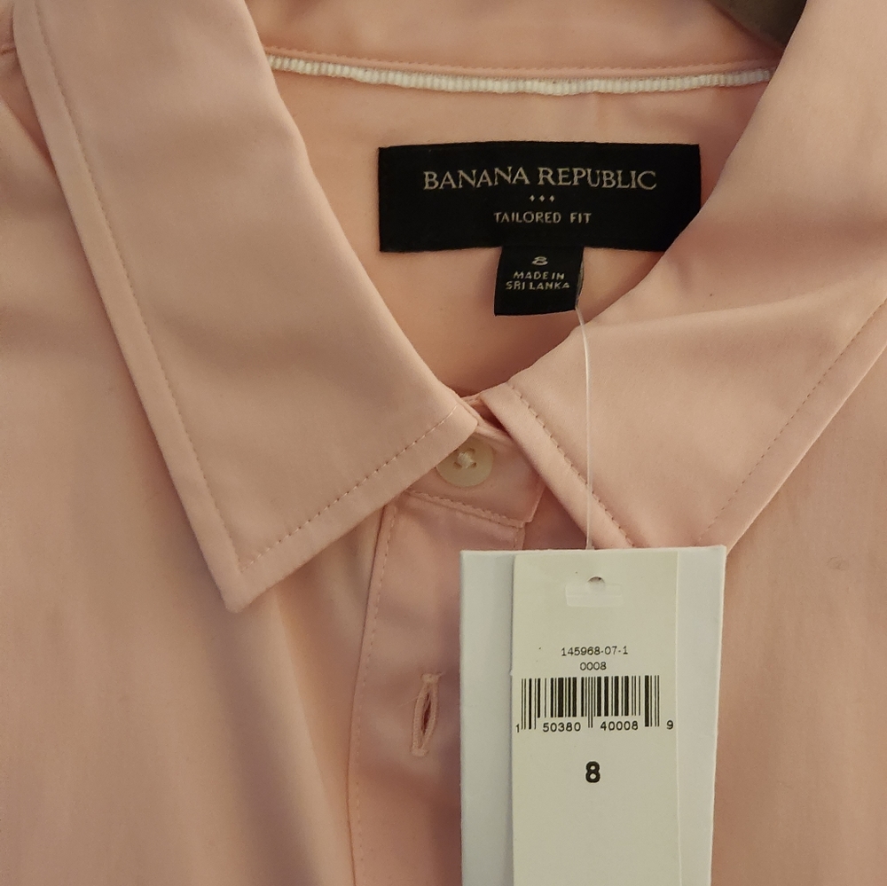 Banana Republic NWTO Tailored Fit Shirt, Pink, Size 6